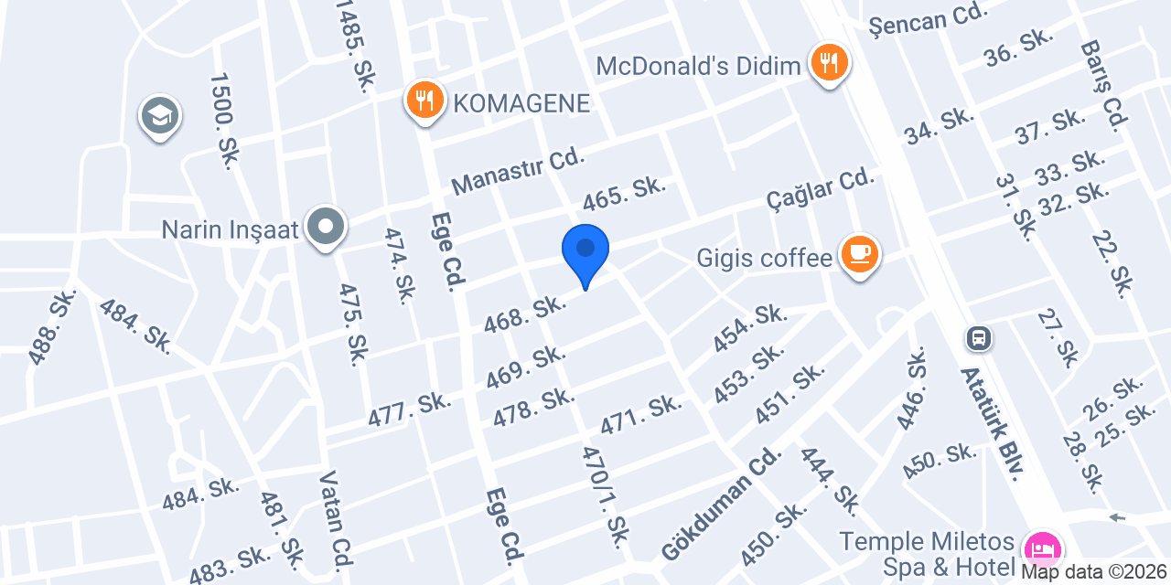 Didim Beykoz Pansiyon konumu