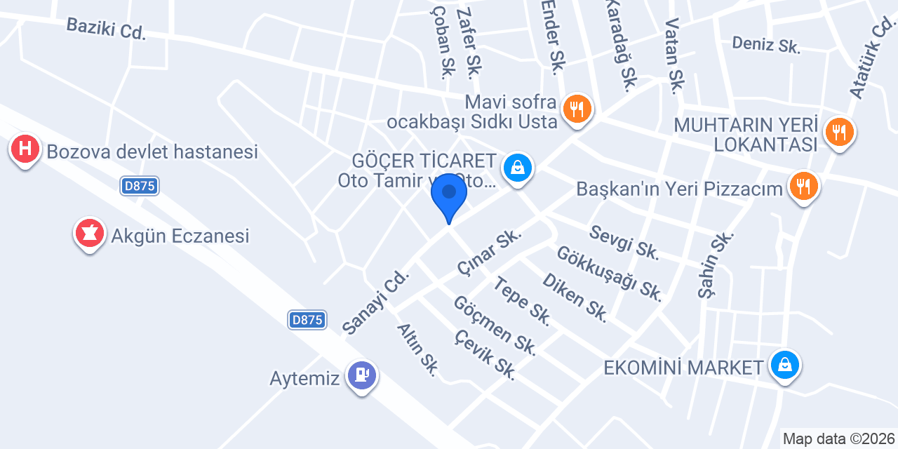 YPC OTO AKSESUAR konumu