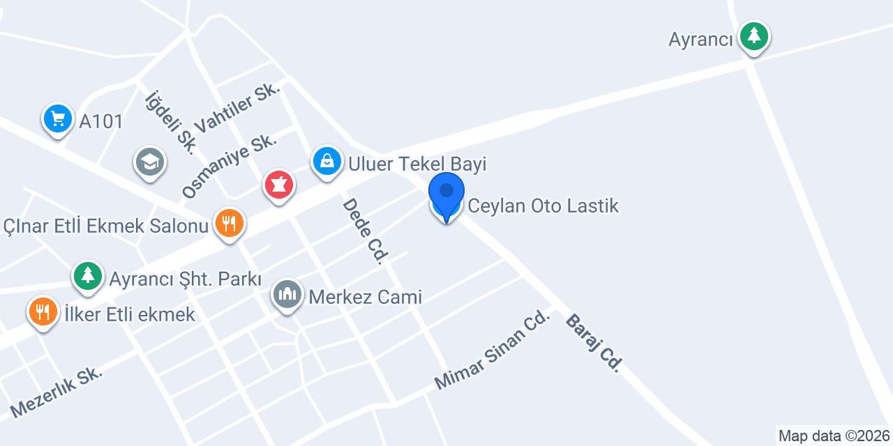 Ceylan Oto Lastik konumu