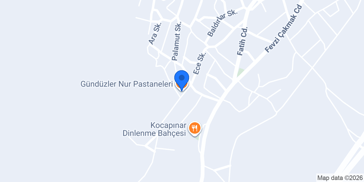Gündüzler Nur Pastaneleri konumu