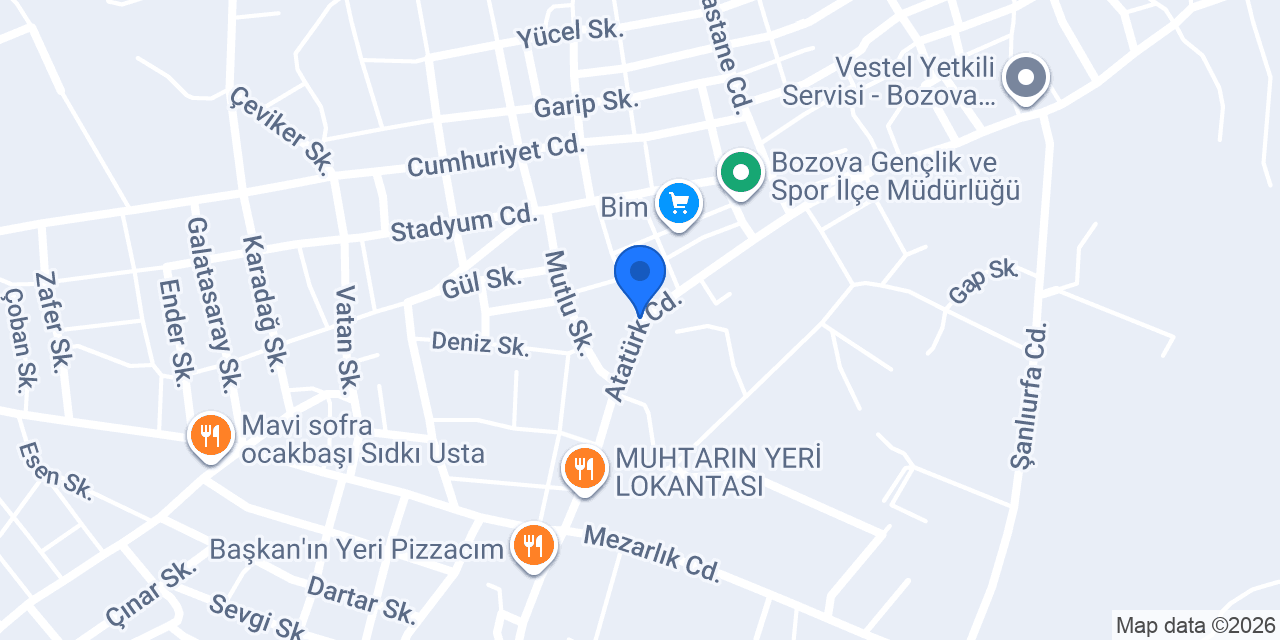Bozova Harita ve Mühendislik konumu