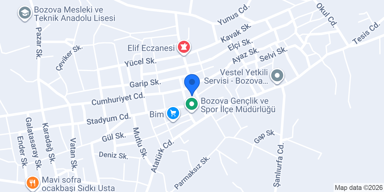 Bozova Belediyesi konumu