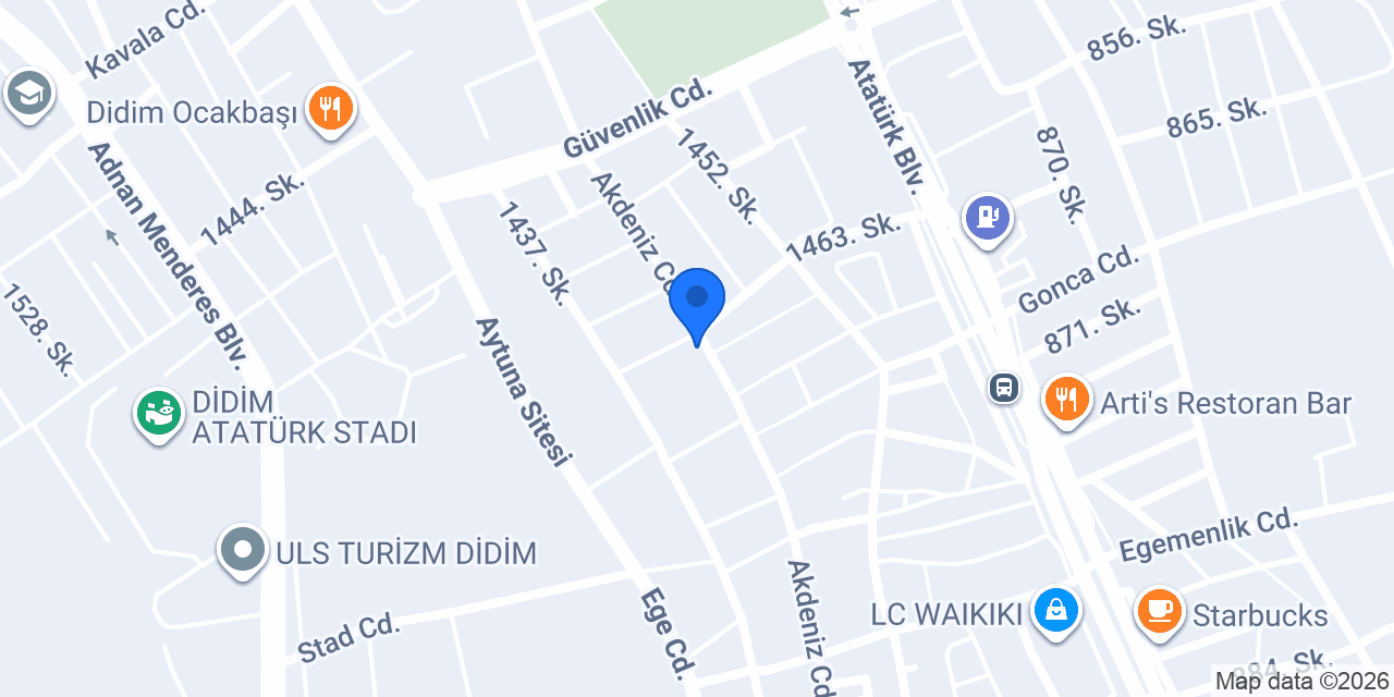 Çağdaş Tekel Market konumu