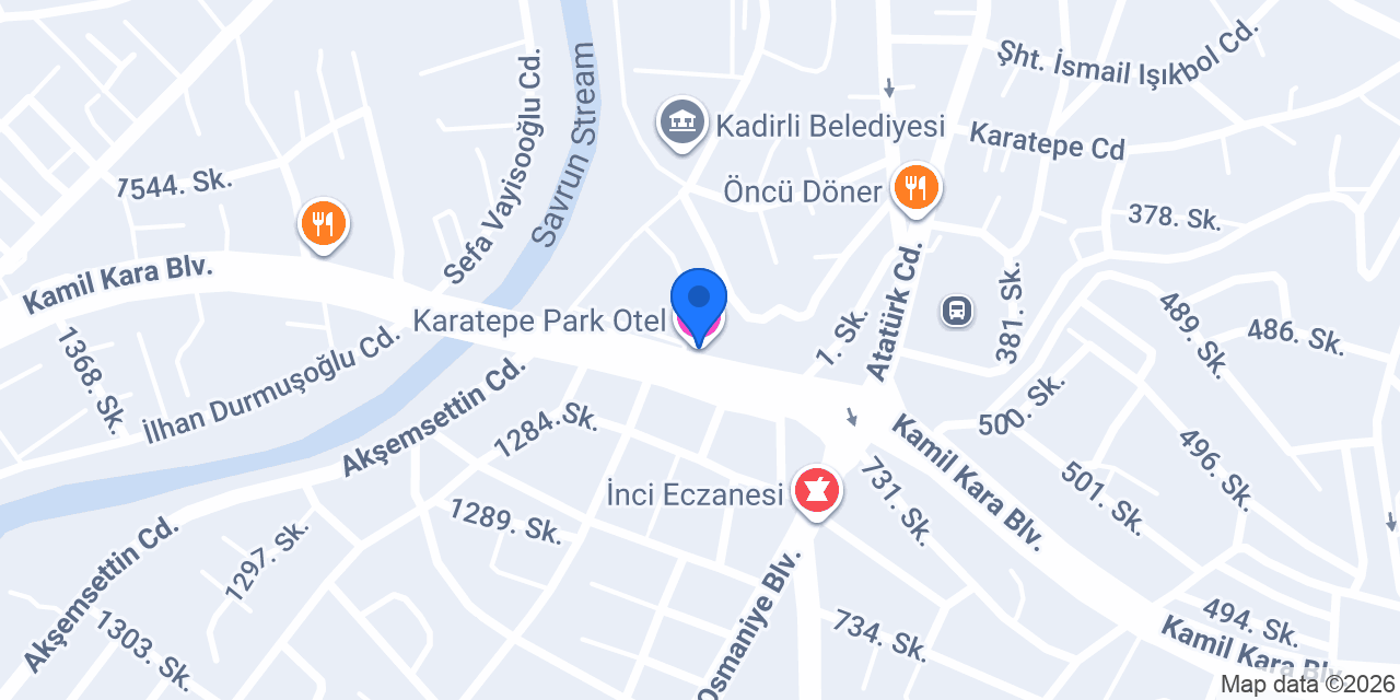 Karatepe Park Otel konumu