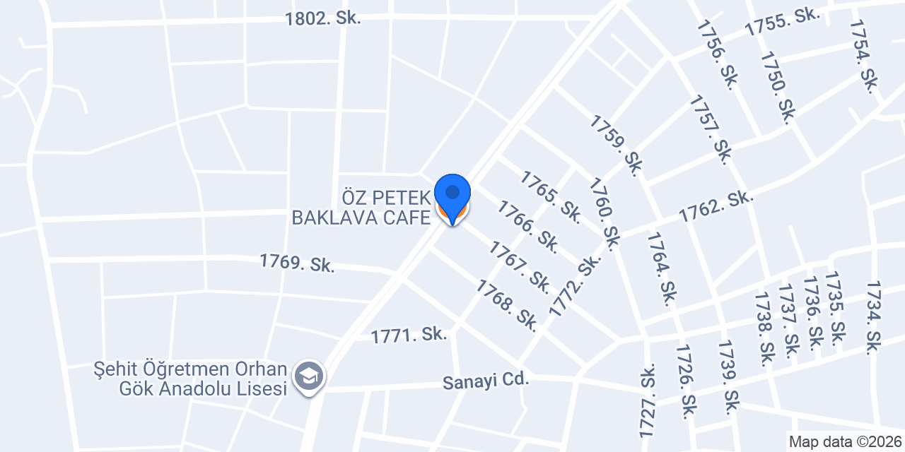 ÖZ PETEK BAKLAVA CAFE konumu
