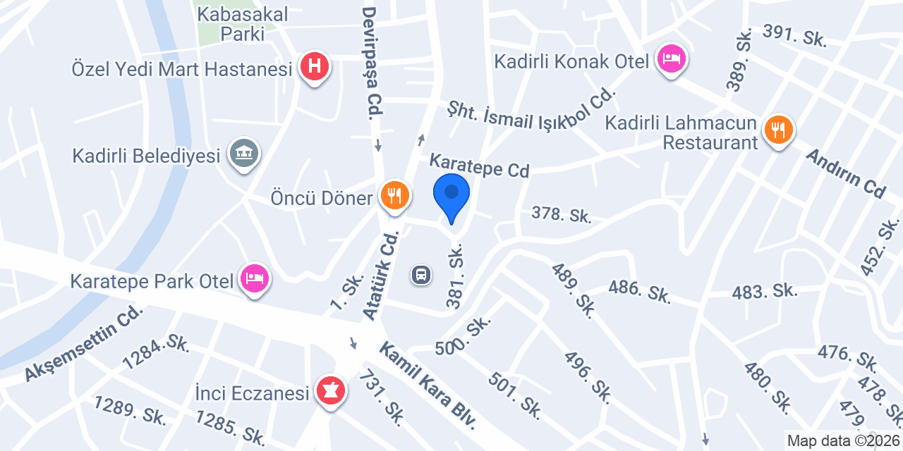 KADİRLİ BAŞDOĞAN SİGORTA konumu