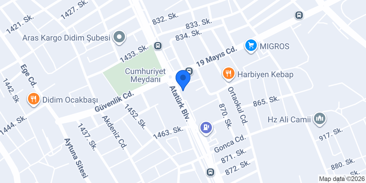 Alaçatı Muhallebicisi Didim konumu
