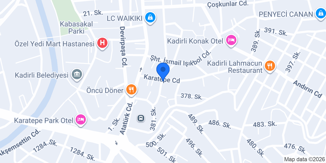 Çuhadaroğlu Döner konumu