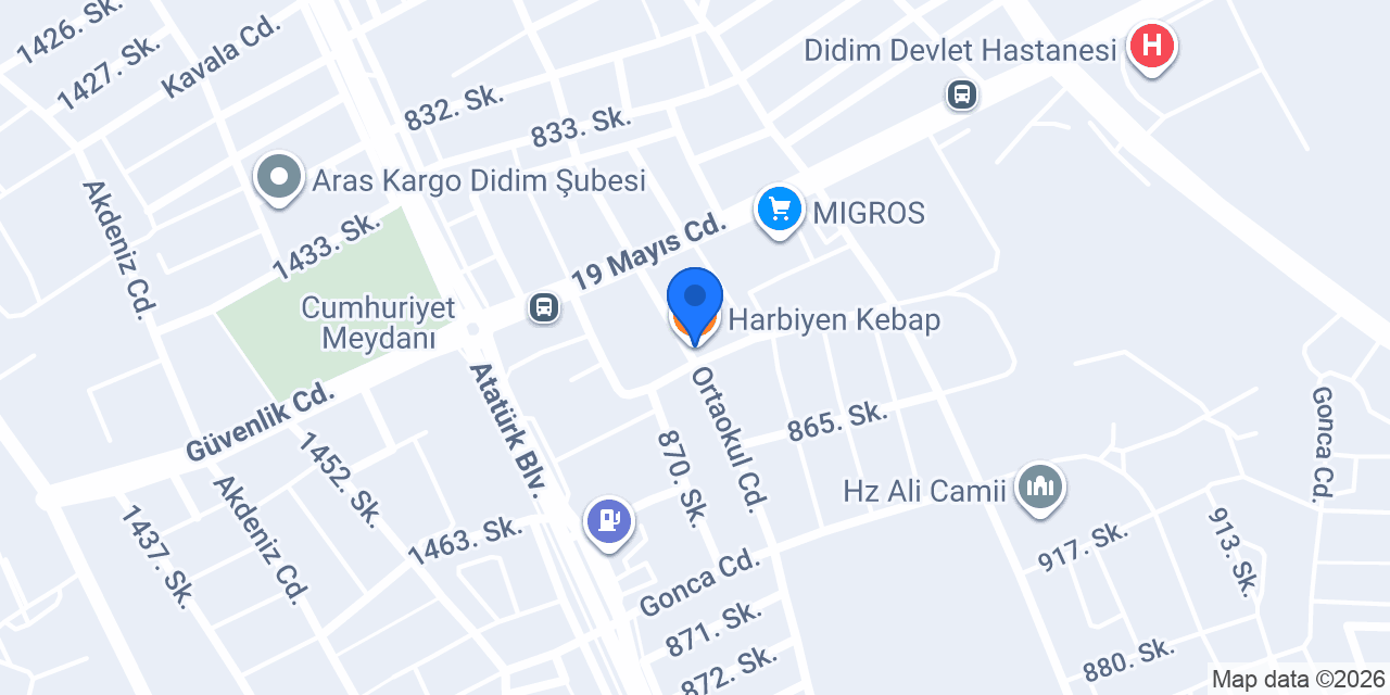 Harbiyen Kebap konumu