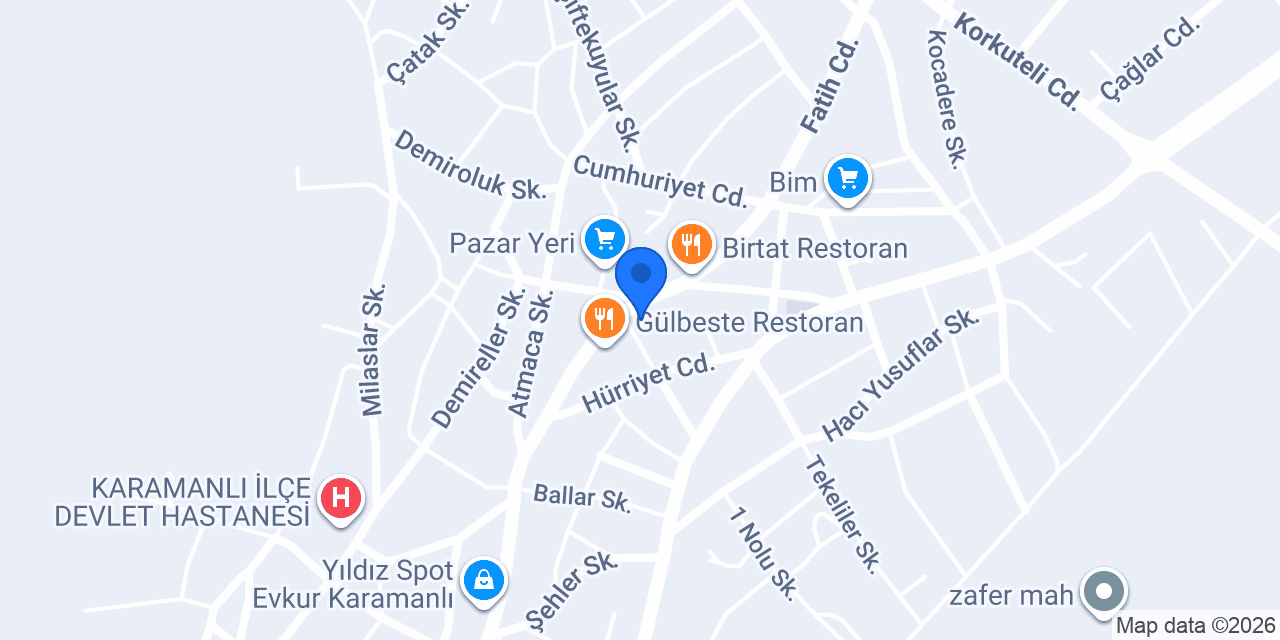 Karamanlı Sineklik-pvc-Duşakabin konumu