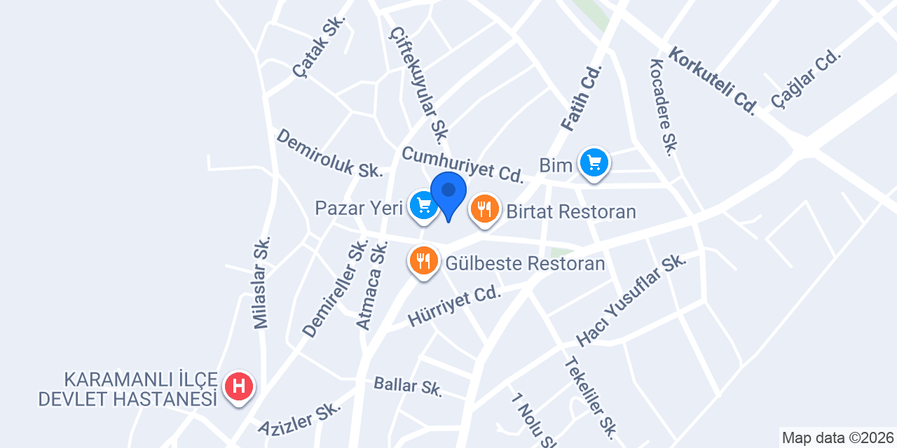 Karamanlı Belediye Başkanlığı konumu