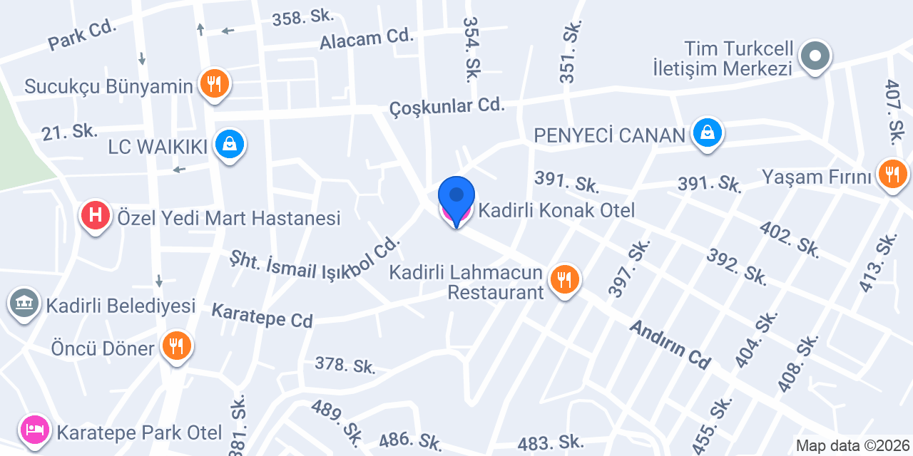 Kadirli Konak Otel konumu