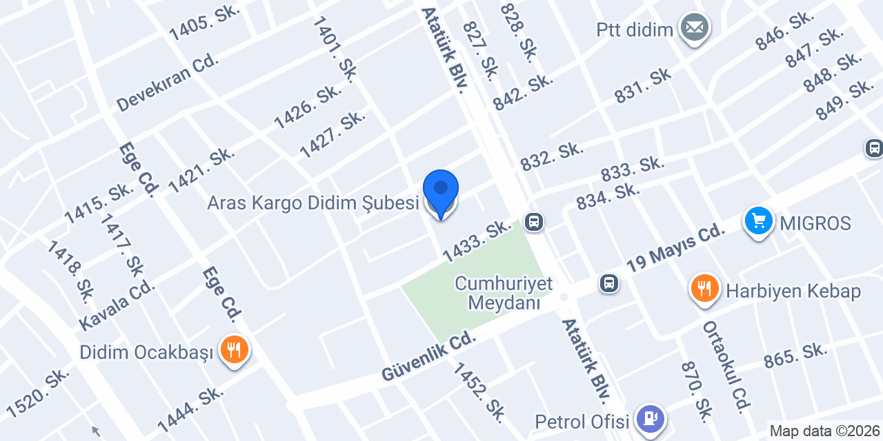 Aras Kargo Didim Şubesi konumu