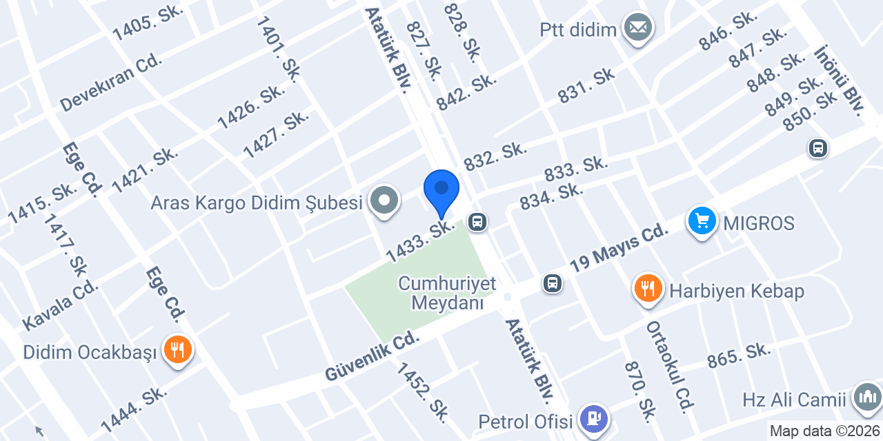 YAMAÇ EMLAK DİDİM konumu