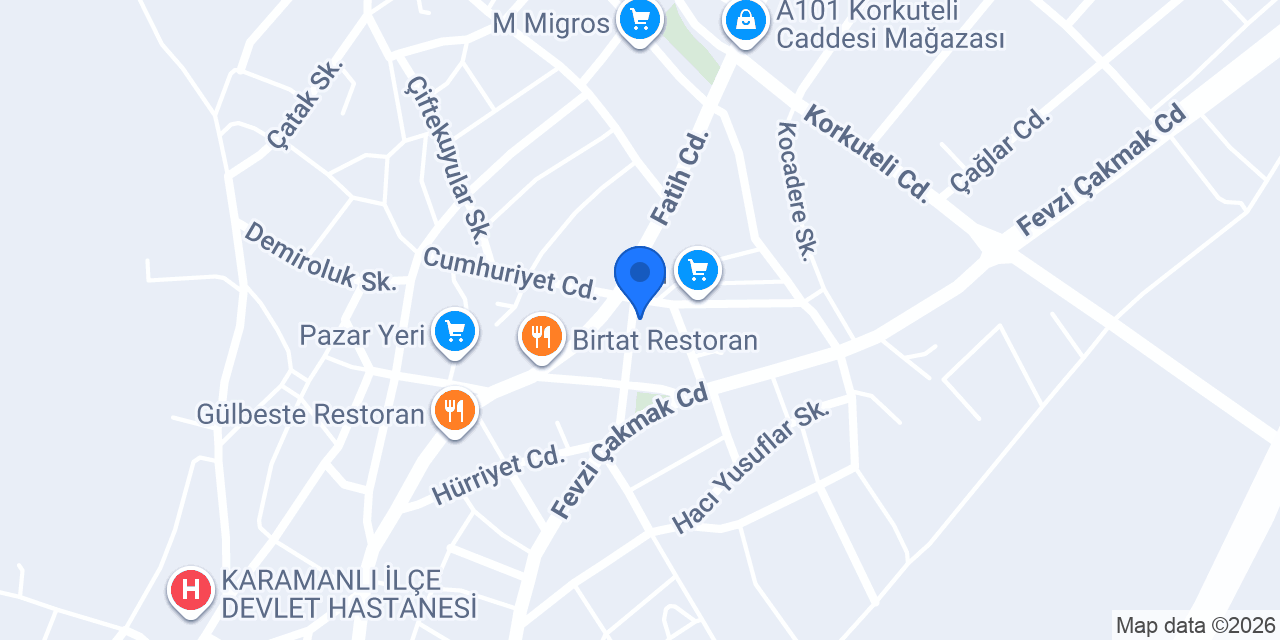 Halkbank Karamanlı Şubesi konumu