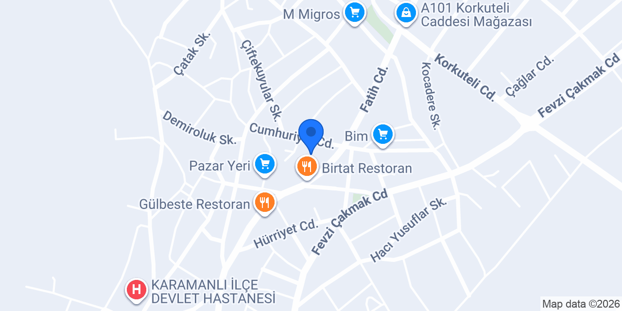 Yüksel fastfood konumu