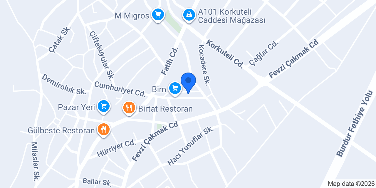 Karamanlı İlçe Nüfus Müdürlüğü konumu