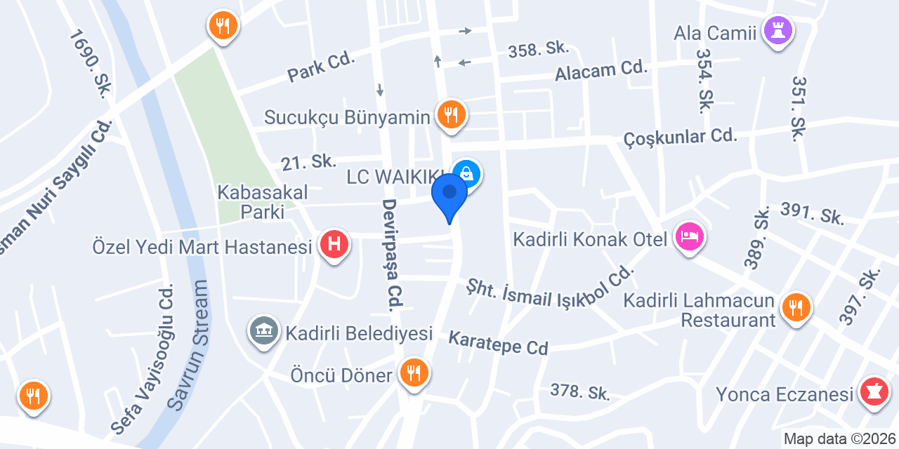 Öz Kadirli Unlu Mamülleri konumu