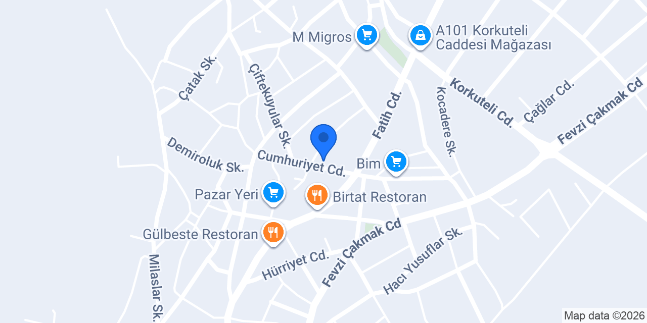 Akyüz ekmek ve unlu mamülleri konumu