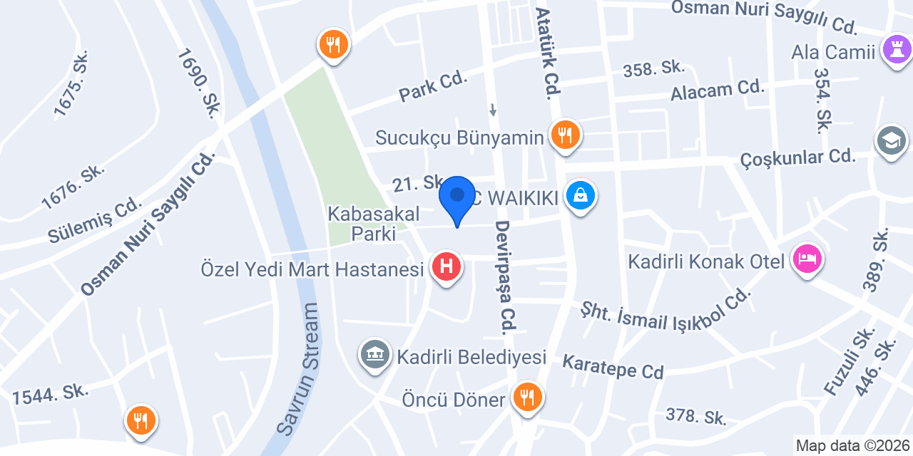 Kadirli Pizza Burger konumu