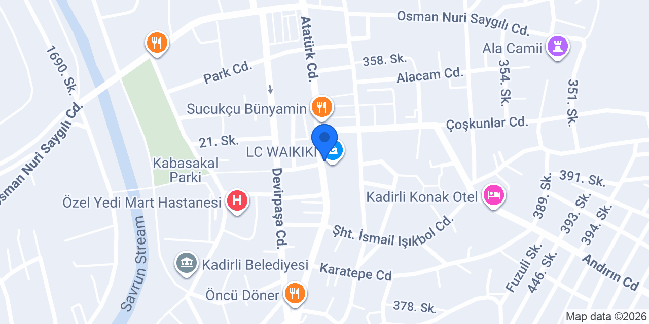 Yapı Kredi - Kadirli Şubesi konumu