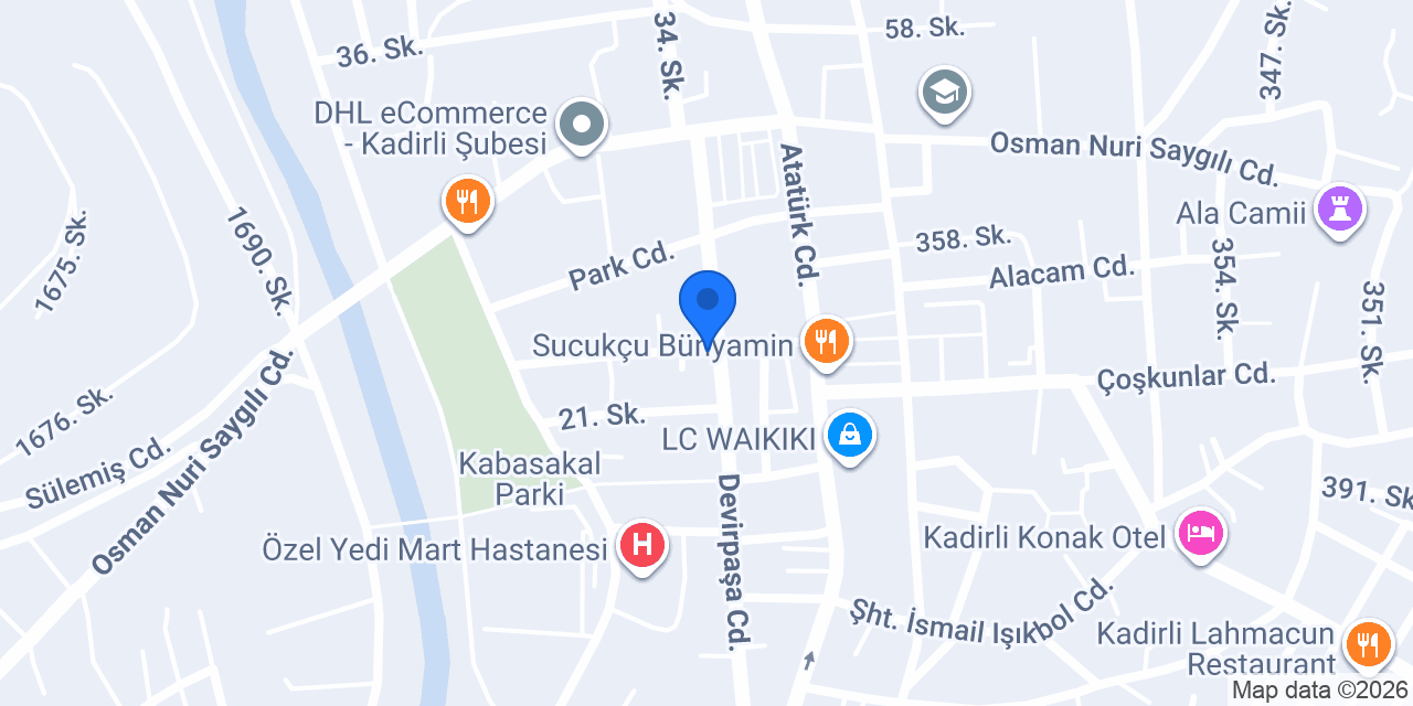 PARK TANTUNİ KADİRLİ konumu