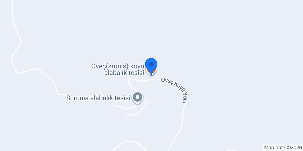 Öveç(srünıs) köyü alabalık tesisi konumu