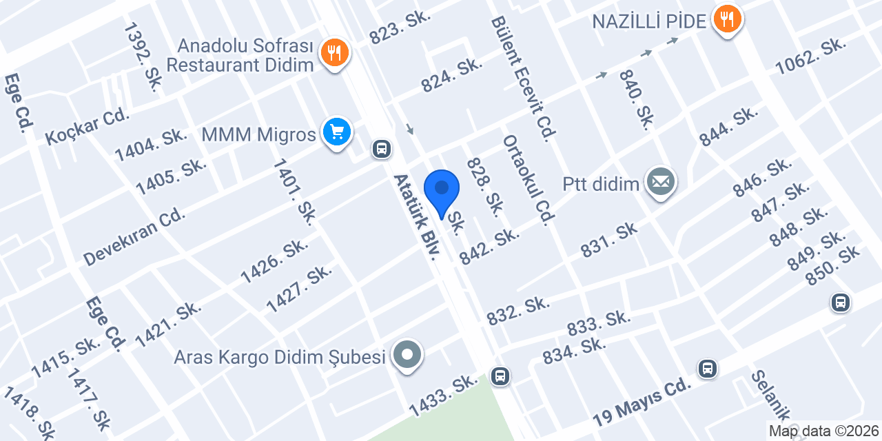 Didim İşler Kitabevi konumu