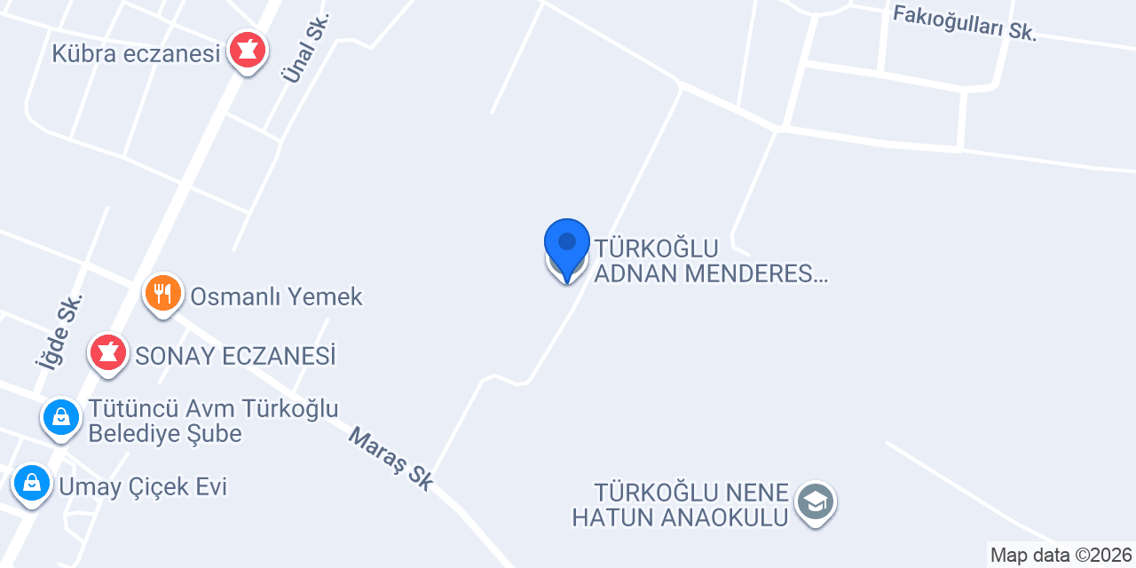 TÜRKOĞLU ADNAN MENDERES ANADOLU LİSESİ konumu