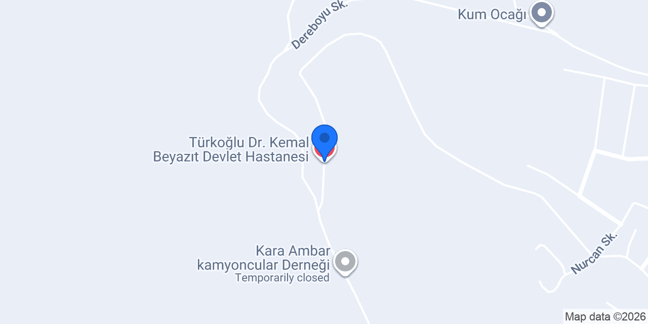 Türkoğlu Dr. Kemal Beyazıt Devlet Hastanesi konumu
