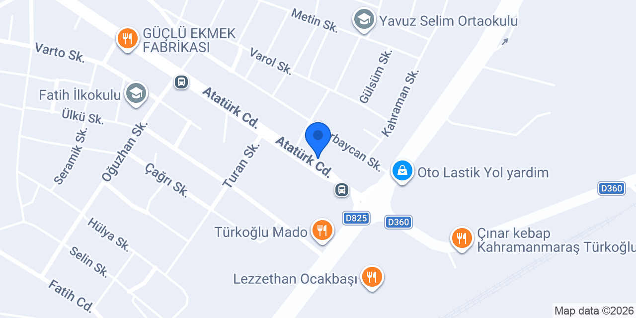 Dündar un bulgur fabrikası konumu