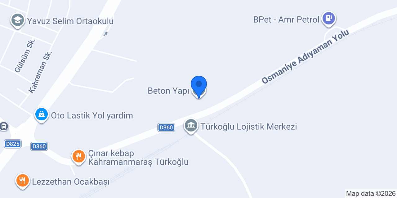 Beton Yapı konumu