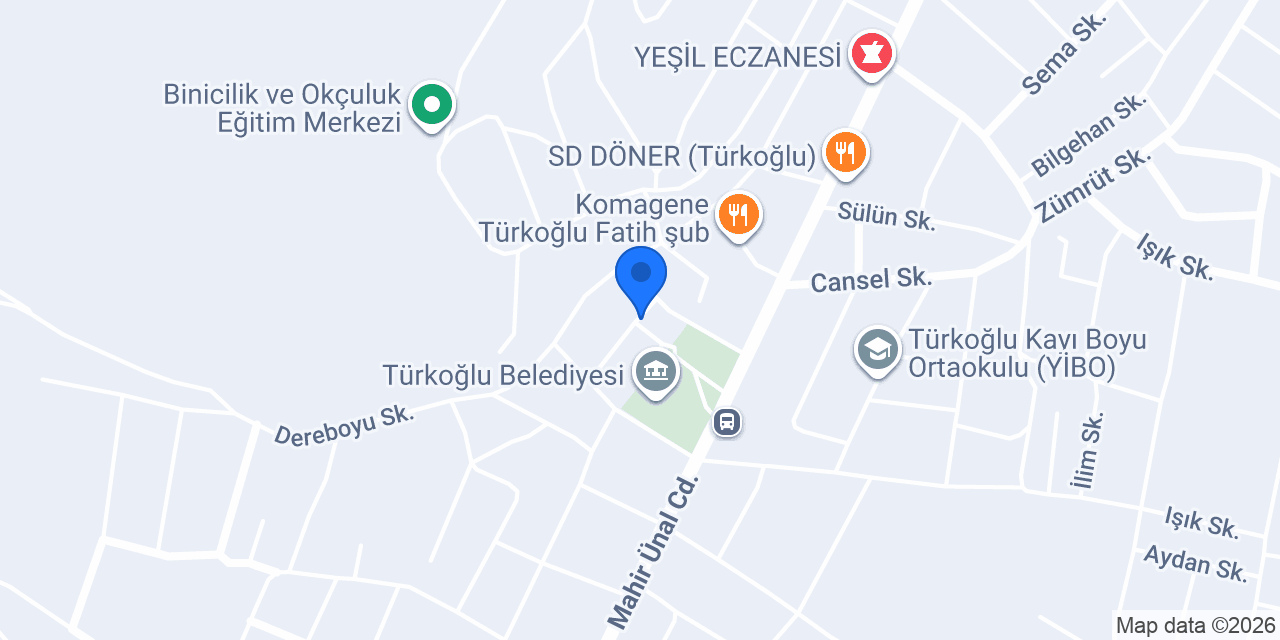 Türkoğlu İlçe Nüfus Müdürlüğü konumu