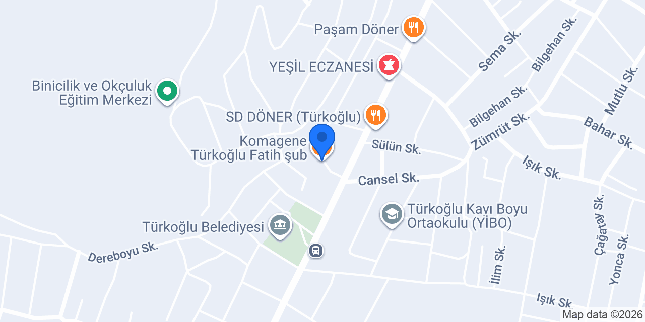 Komagene Türkoğlu Fatih şub. konumu