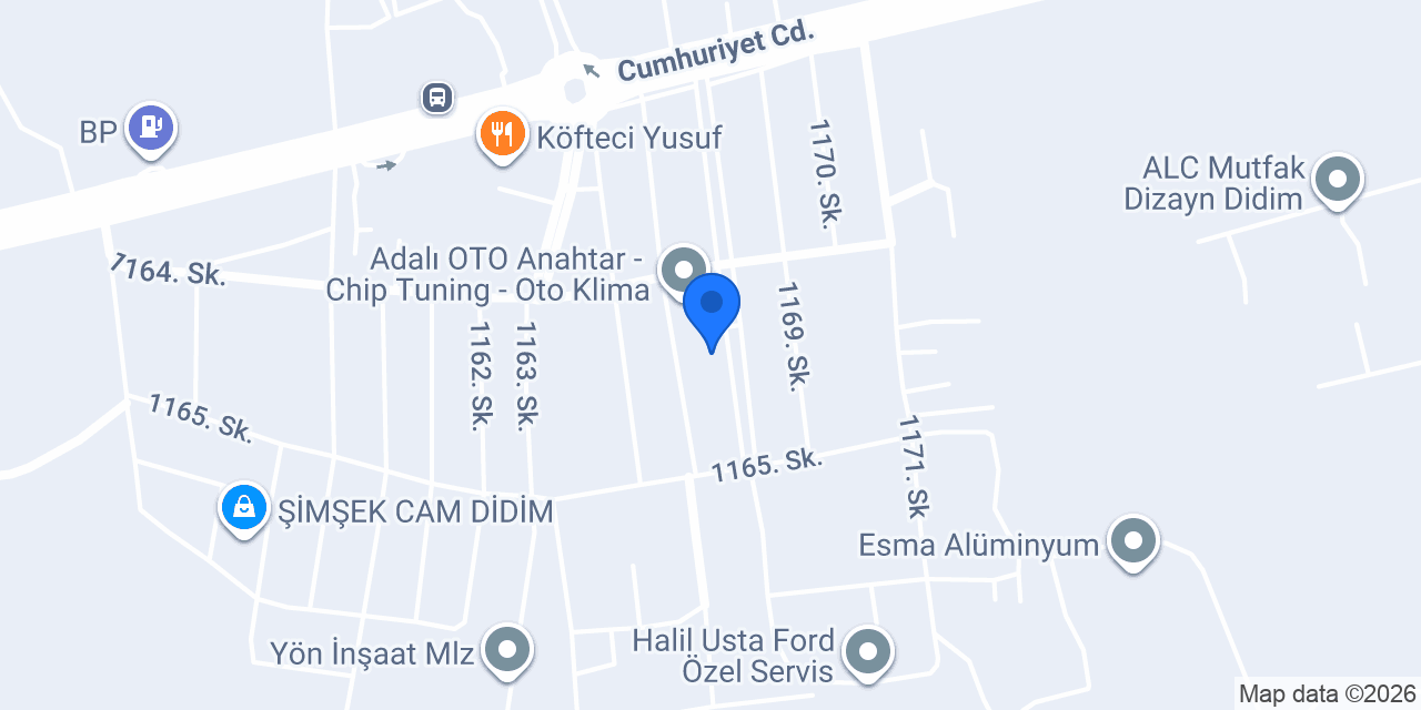 Kumsal cam ve ayna işleme merkezi konumu