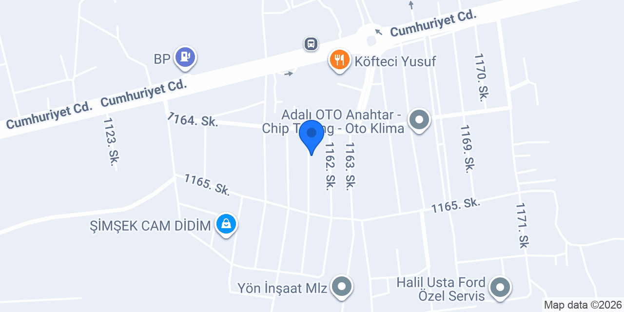 Ekinci oto servis konumu