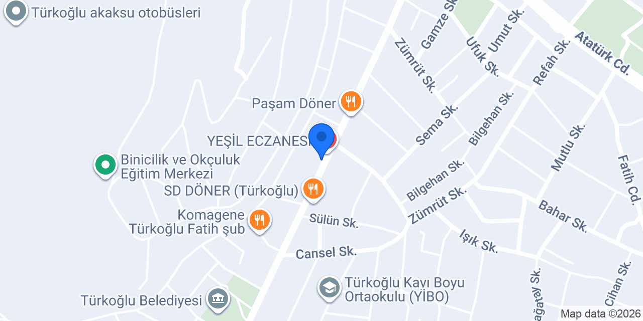 Türkoğlu Özel Şifa Sağlık Kabini konumu