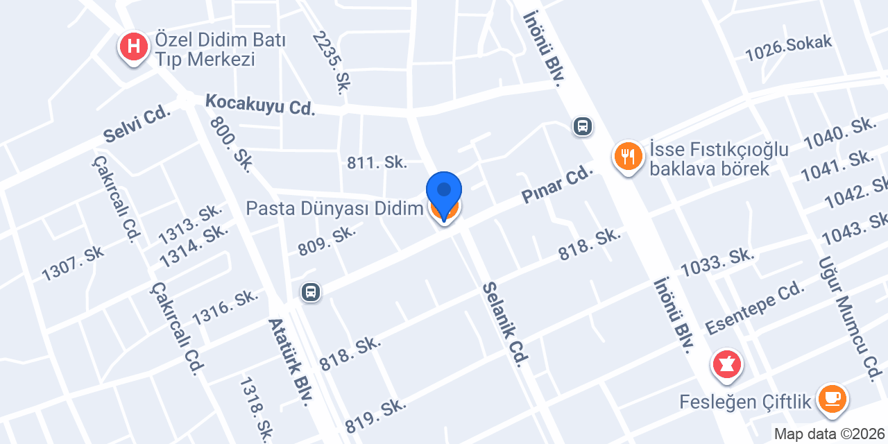 Pasta Dünyası Didim konumu