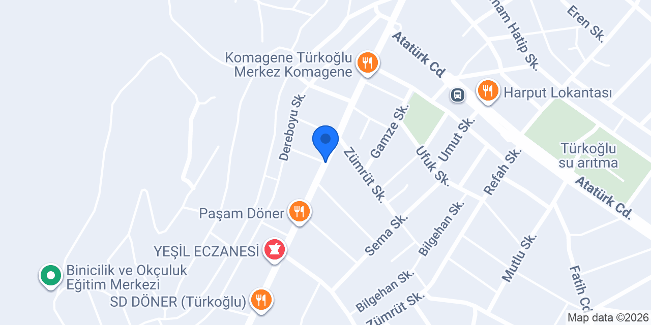 TÜRKOĞLU mefruşat Özdilek konumu