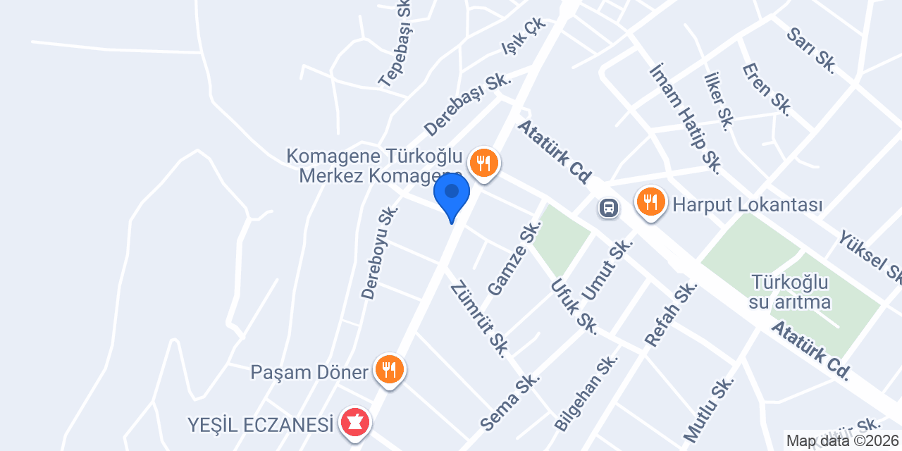 İnci Pastanesi türkoğlu konumu