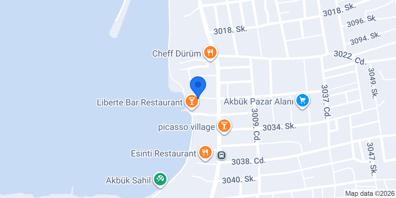 Kelebek Restaurant Akbük konumu