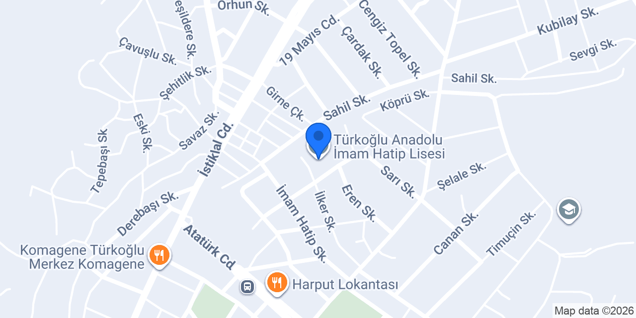 Türkoğlu Anadolu İmam Hatip Lisesi konumu