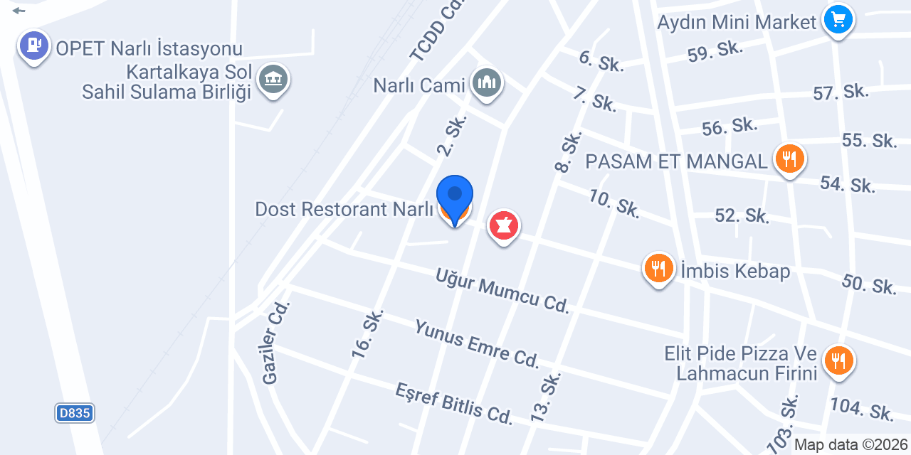 Dost Restorant Narlı konumu