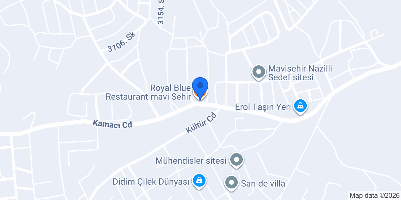 Royal Blue Restaurant mavi Sehir konumu