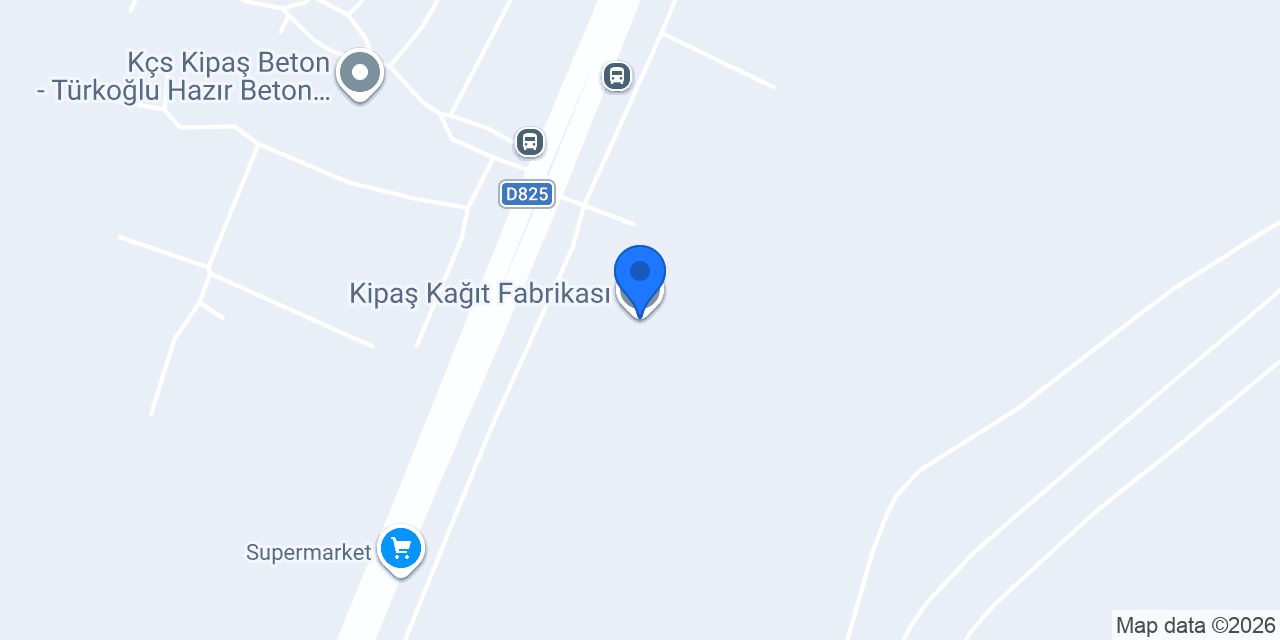 Kipaş Kağıt Fabrikası konumu