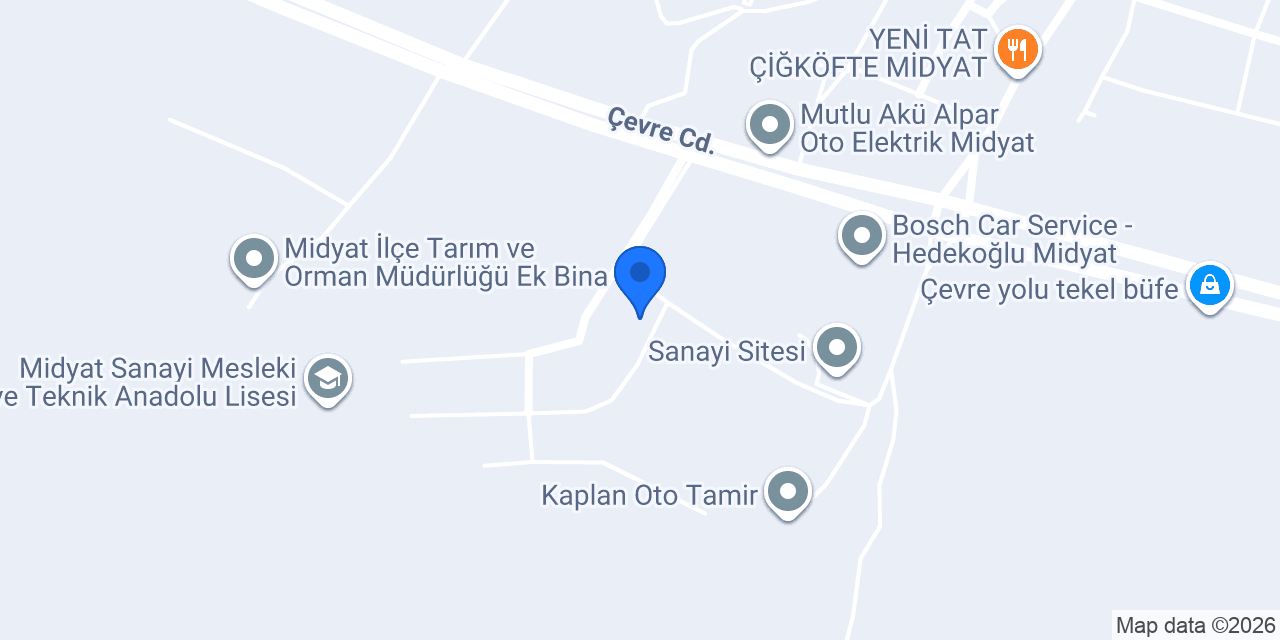 Midyat Sanayi Lokantası konumu