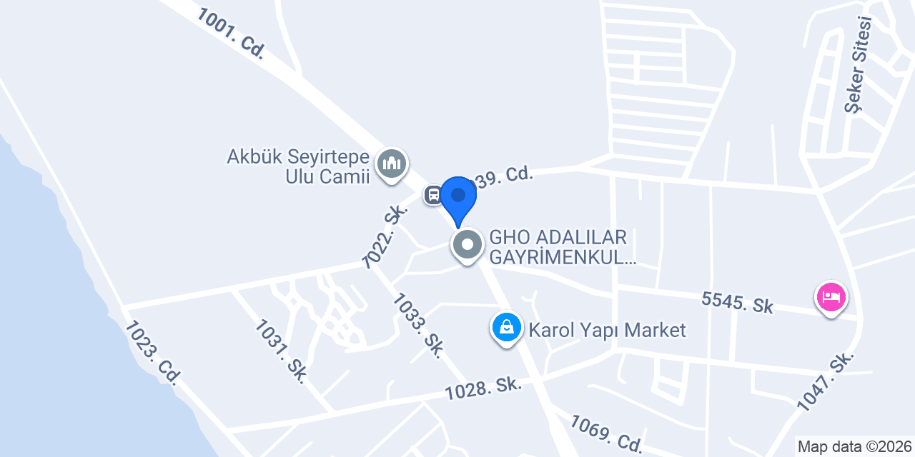 Akbük günlük kiralık daireler konumu