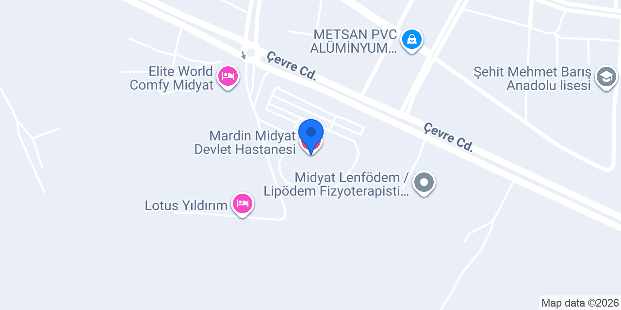Mardin Midyat Devlet Hastanesi konumu