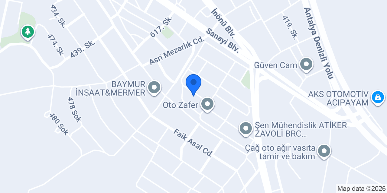 Afşaroğlu oto yedek parça konumu