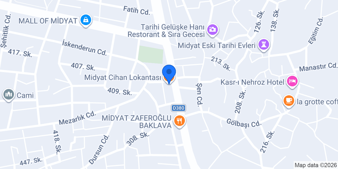 Midyat Cihan Lokantası konumu